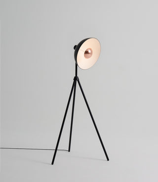 Apollo Floor Lamp, Black/Copper, Black Metal
