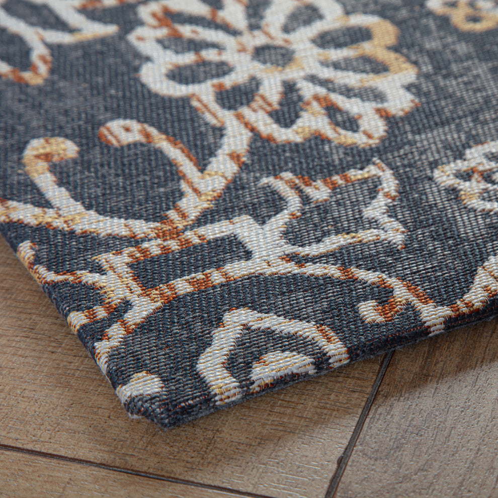 36"x48" Robin Gray/Orange 1/2" Rug'd Chair Mat_