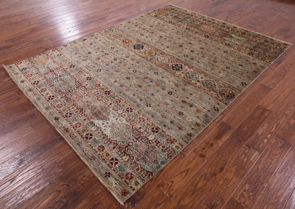 6' 9" X 9' 5" Khorjin Super Kazak Hand Knotted Wool Rug - Q12370