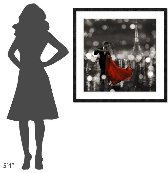 "Midnight in Paris (BW)" Framed Digital Print by Dianne Loumer, 38"x38"