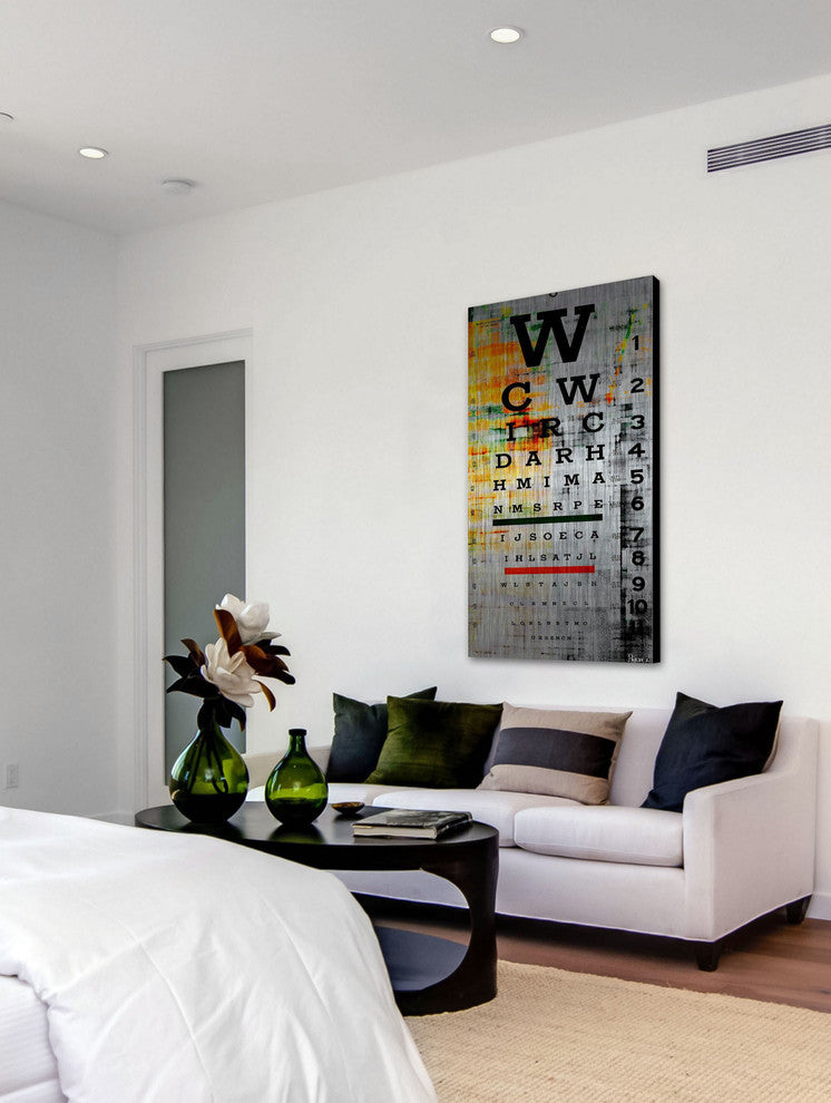 "Eye Chart" Painting Print on Brushed Aluminum, 30"x60"
