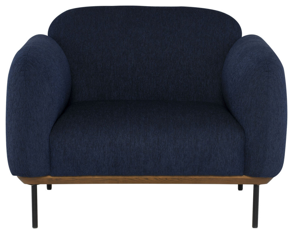 Benson True Blue Fabric Single Seat Sofa