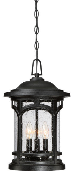 Quoizel MBH1911K Three Light Outdoor Hanging Lantern Marblehead Mystic Black