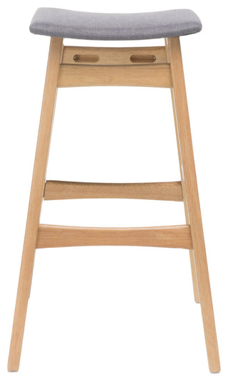 GDF Studio Oster Mid Century Design Bar Stools, Gray/Oak, Set of 2