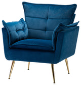 Contemporary Velvet Armchair, Navy