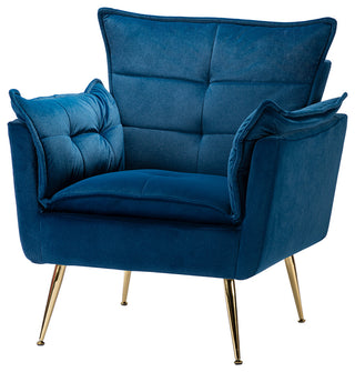 Contemporary Velvet Armchair, Navy