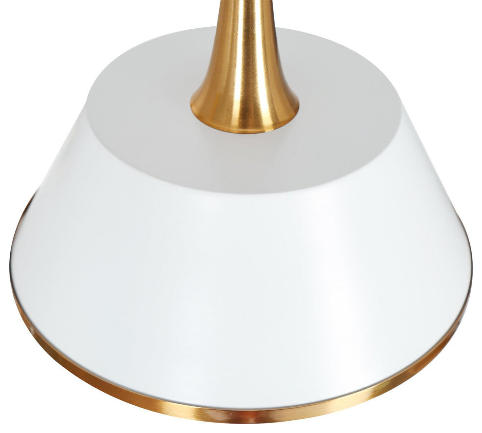LNC 3-Light Polished Gold and White Modern Linear Kitchen Island Light