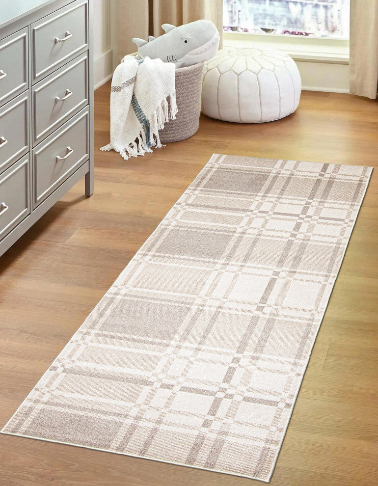 Aqua Roma Area Rug, Ivory, 2'6"x8'