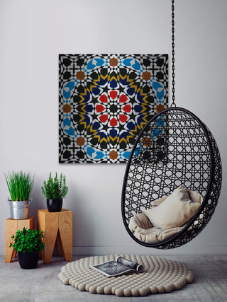 "Prismatic Origins" Painting Print, Brushed Aluminum, 18"x18"