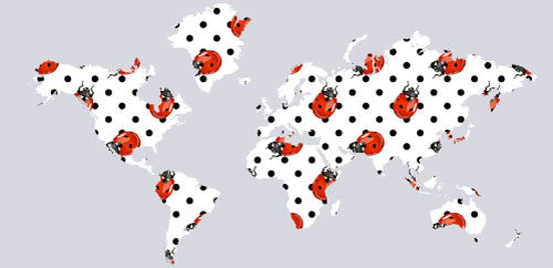 Studio Map Mural, Ladybugs, Peel and Stick, 1 Panel, 87"x42"