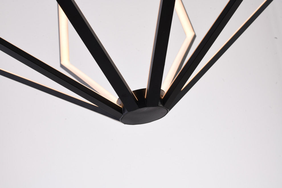 Bethel International WE01C18BK 4-Light LED Chandelier, Black