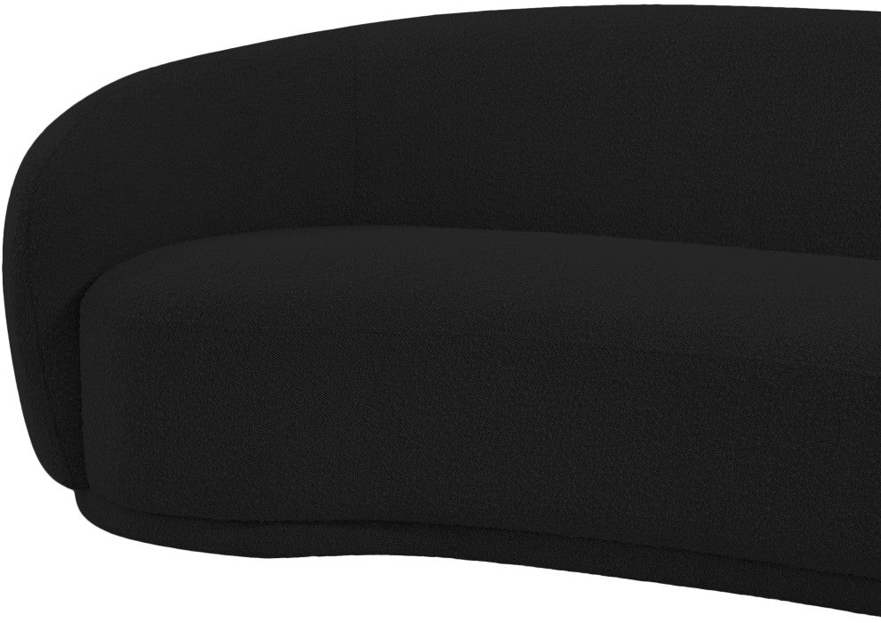 Hyde Boucle Fabric Upholstered, Black, Loveseat