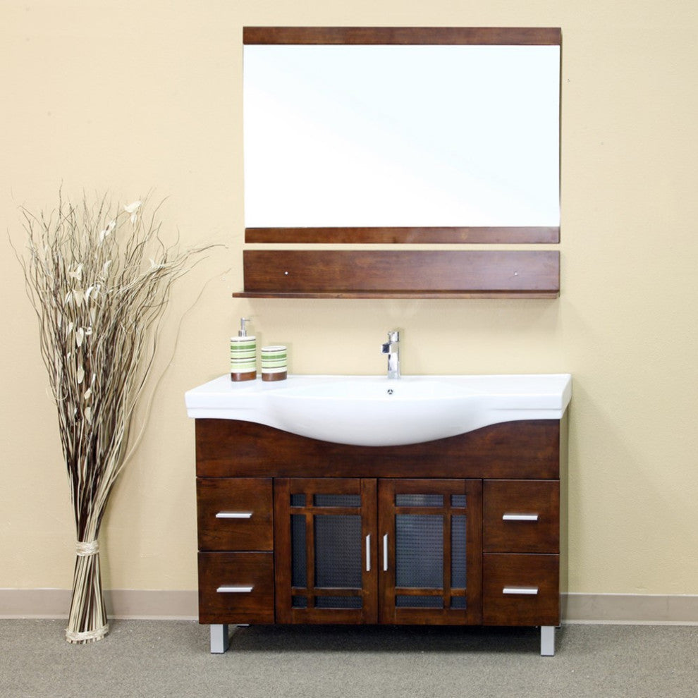 48" Single Sink Vanity, Wood, Walnut