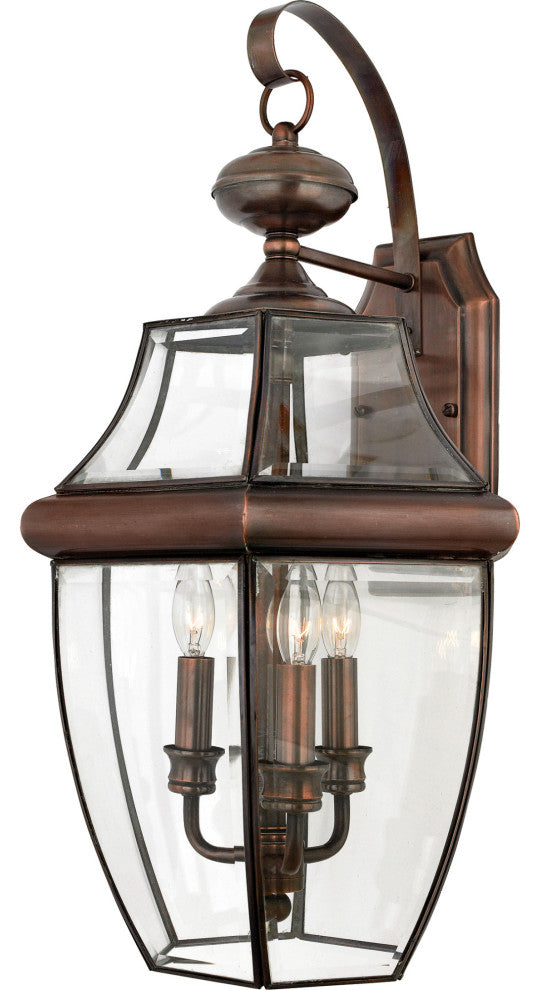 Quoizel NY8318 Newbury 3 Light 23" Tall Outdoor Wall Sconce - Aged Copper