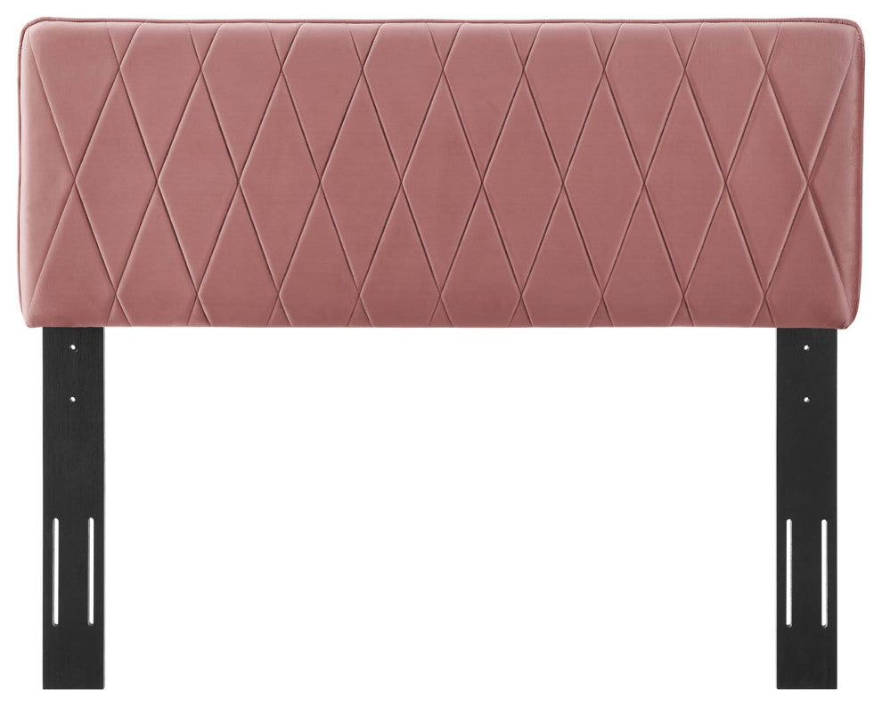 Headboard, Full Queen Size, Velvet, Pink, Modern Contemporary, Bedroom Master
