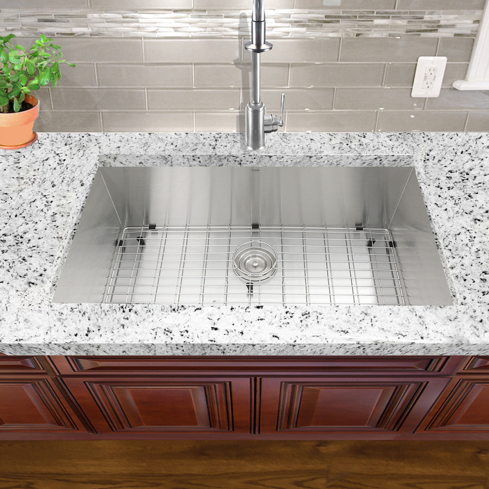 Nantucket ZR3219-16 32" Zero Radius Stainless Single Bowl Undermount Sink