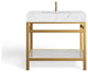 The Condesa Bathroom Vanity, Brushed Gold, 36", Single Sink, Freestanding