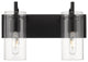 Innovations 352-2W-BK-CL-LED Press 2 Light 16" Bath Vanity Light, Matte Black