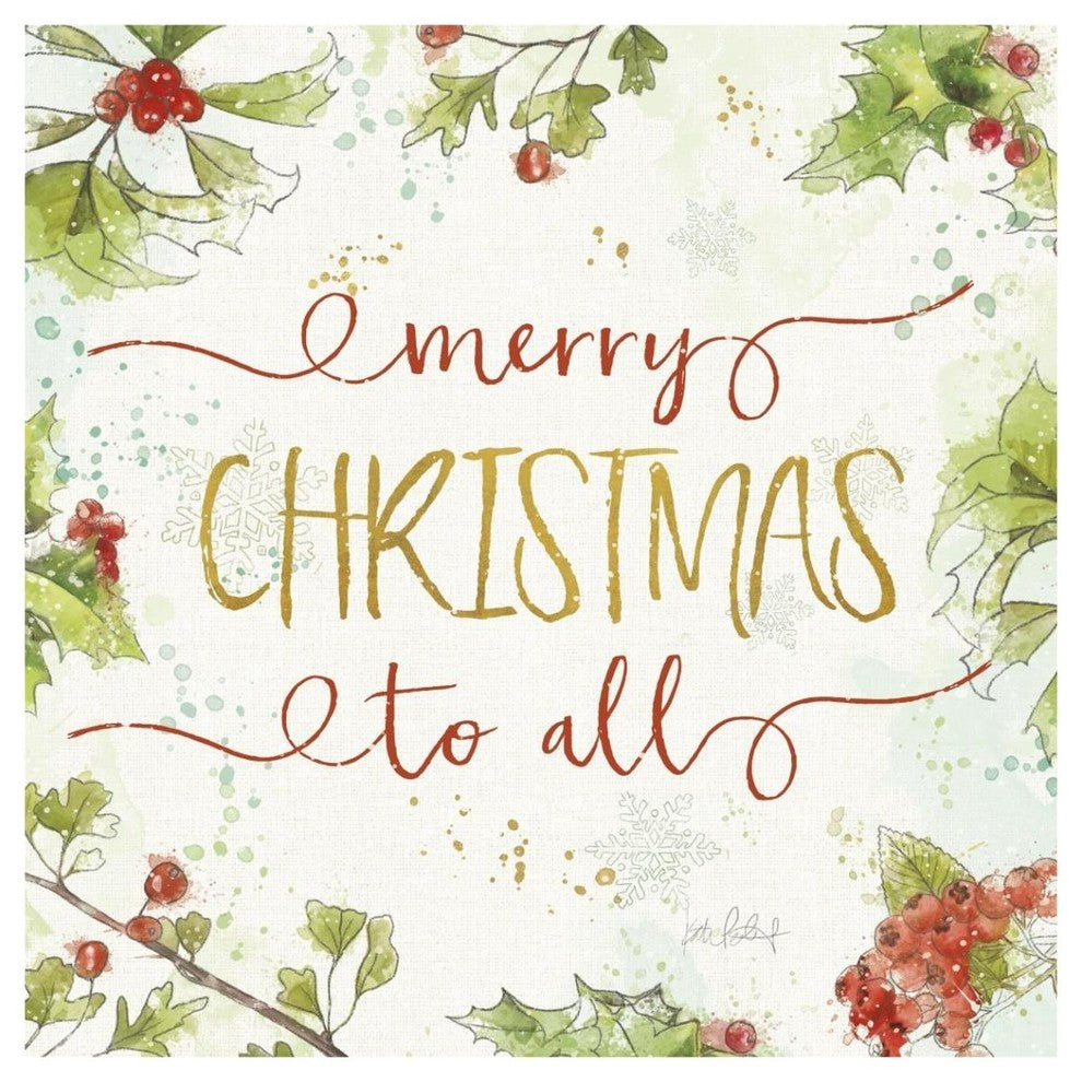 "Christmas Sentiments IV" Digital Paper Print by Katie Pertiet, 42"x42"