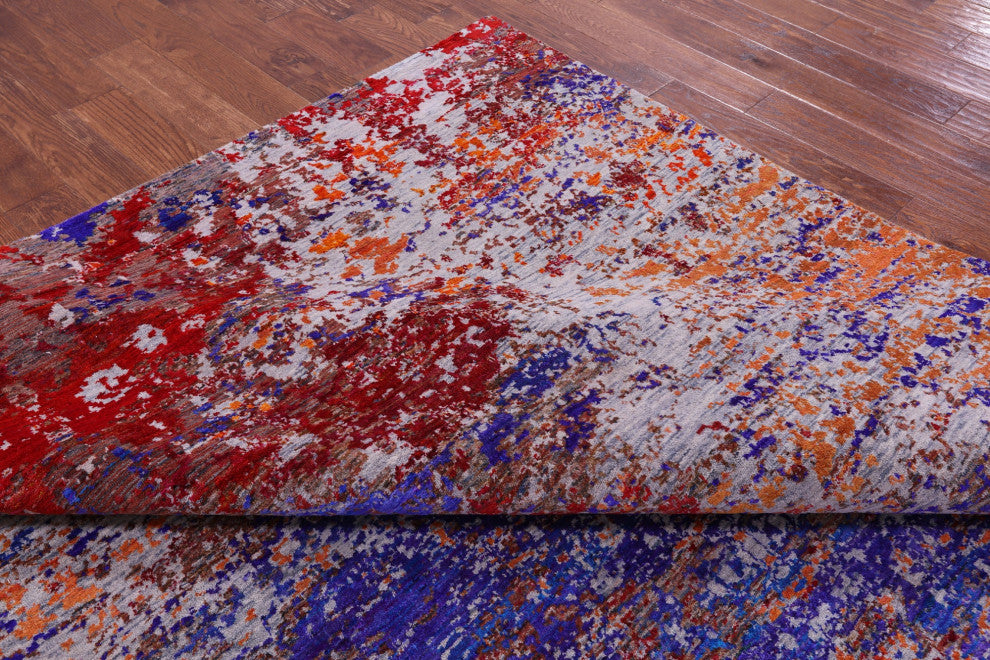 8' 10" X 12' 3" Wool & Silk Handmade Modern Rug - Q15813