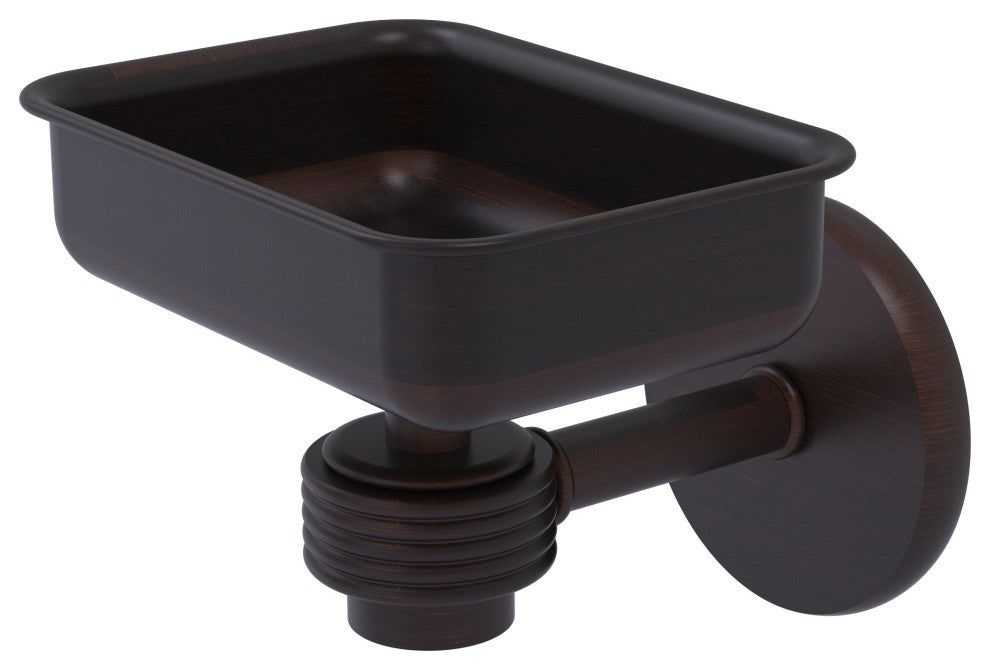 Satellite Orbit One Wall Mount Soap Dish With Groovy Accents, Venetian Bronze