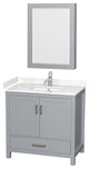 Wyndham Collection Sheffield 36" Cabinet Wood Single Bathroom Vanity in Gray