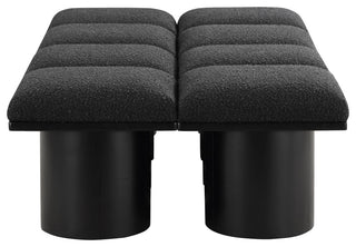 Pavilion Boucle Fabric Upholstered 8-Piece Modular Bench, Black, Black Finish