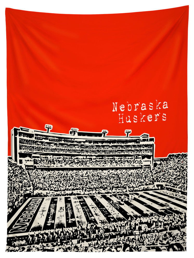 Deny Designs Bird Ave Nebraska Huskers Red Tapestry