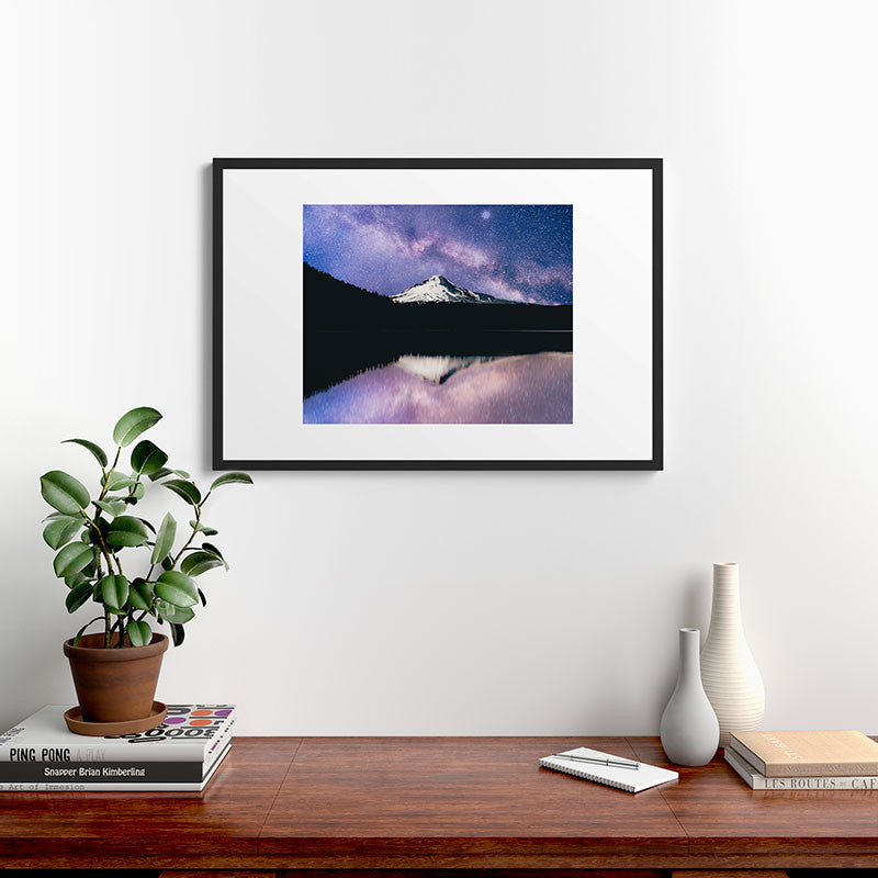 Nature Magick Mount Hood Galaxy Lake Framed Art Print