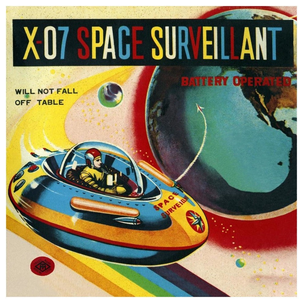 "X-07 Space Surveillant I" Digital Paper Print by Retrorocket, 42"x42"