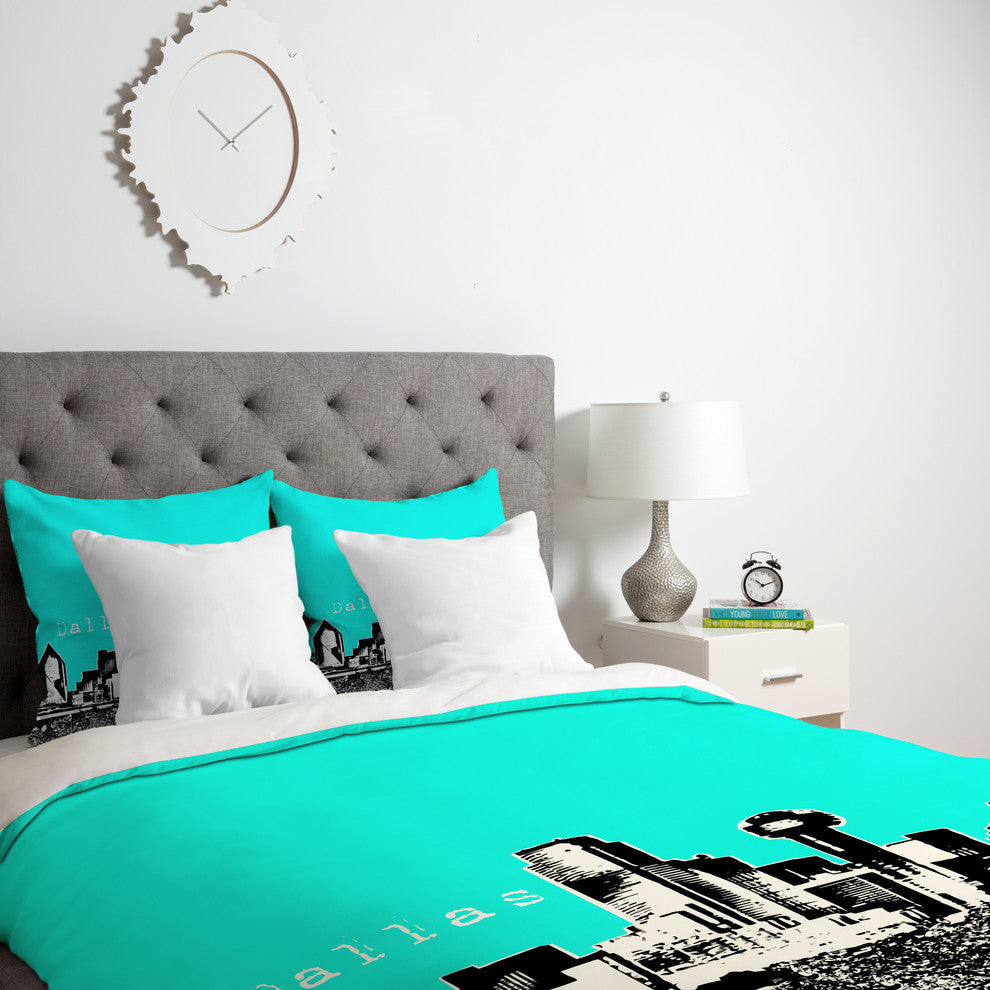 Deny Designs Bird Ave Dallas Aqua Duvet Cover - Lightweight