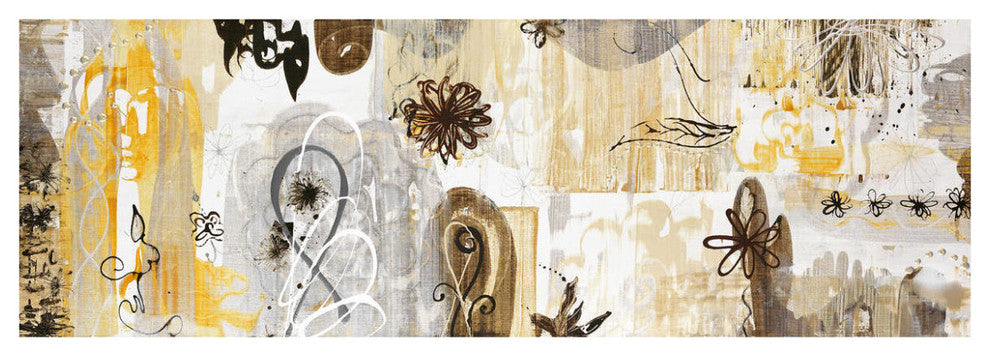 "Decadent Garden III" Digital Paper Print by Joan Elan Davis, 74"x26"