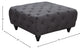 Chesterfield Linen Textured Fabric Upholstered Ottoman, Gray