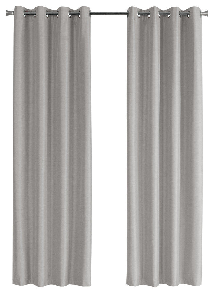 Curtain Panel, 2 Pieces, 52"Wx95"H Silver Solid Blackout