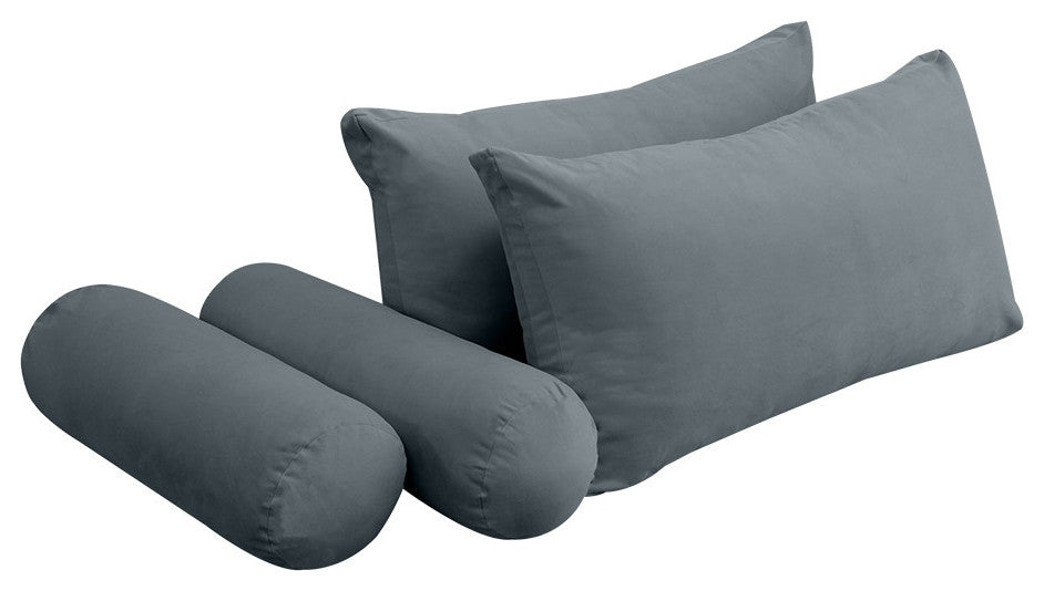 STYLE V2 Full Velvet Knife Edge Indoor Daybed Bolster Pillow |COVER ONLY| AD347