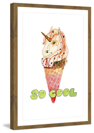 "Unicorn Ice Cream" Framed Painting Print, 24"x36"