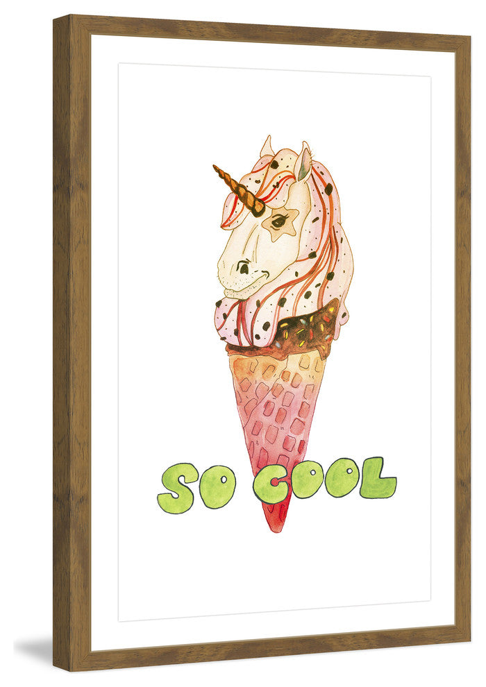 "Unicorn Ice Cream" Framed Painting Print, 24"x36"