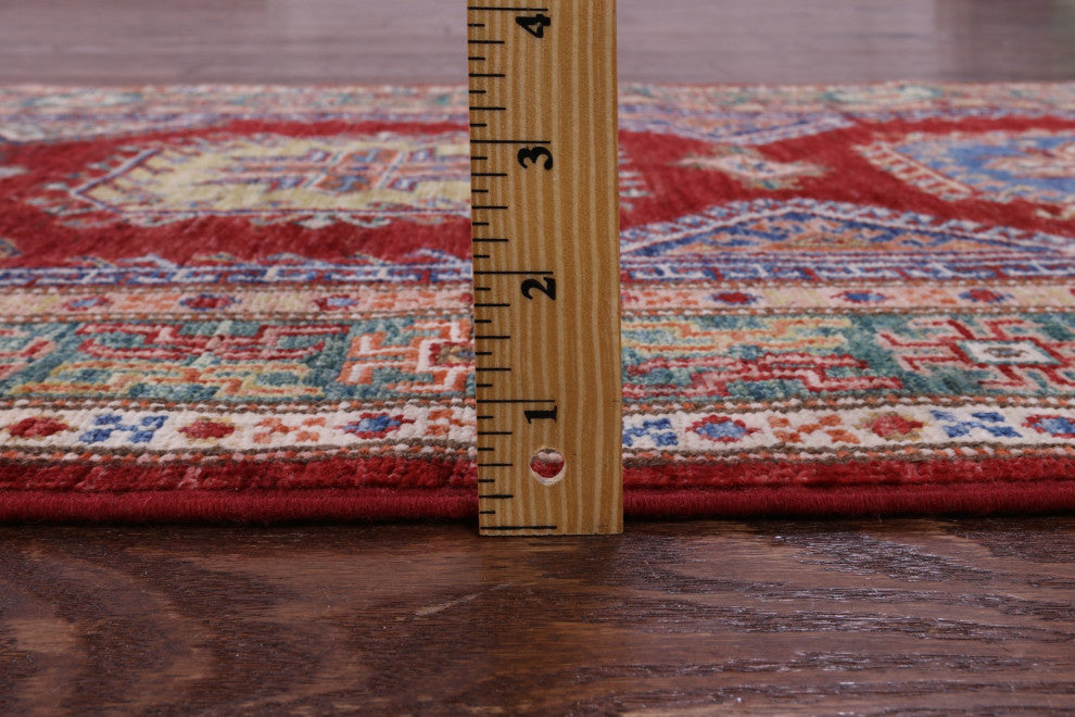 Super Kazak Hand Knotted Runner Rug 2' 7" X 10' 0" - Q12967