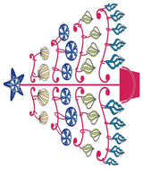 Beach Tree Decorative Holiday Geometric Print Bath Towel, Pink