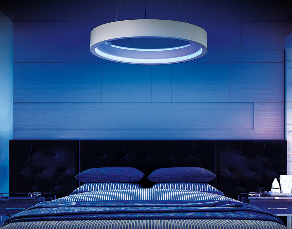 ET2 E35004 iCorona 29" LED Color Changing Pendant - Matte White