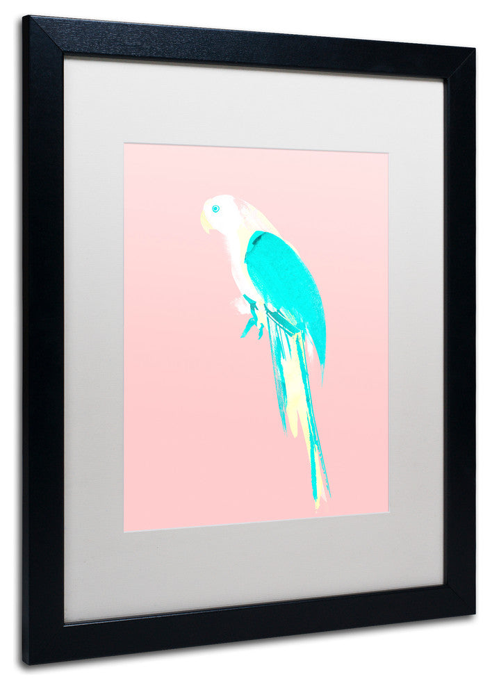 Robert Farkas 'Summer Parrot' Art, Black Frame, White Mat, 20x16
