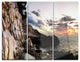 "Adiratic Sunset" Photography Glossy Metal Wall Art, 3 Panels, 36"x28"