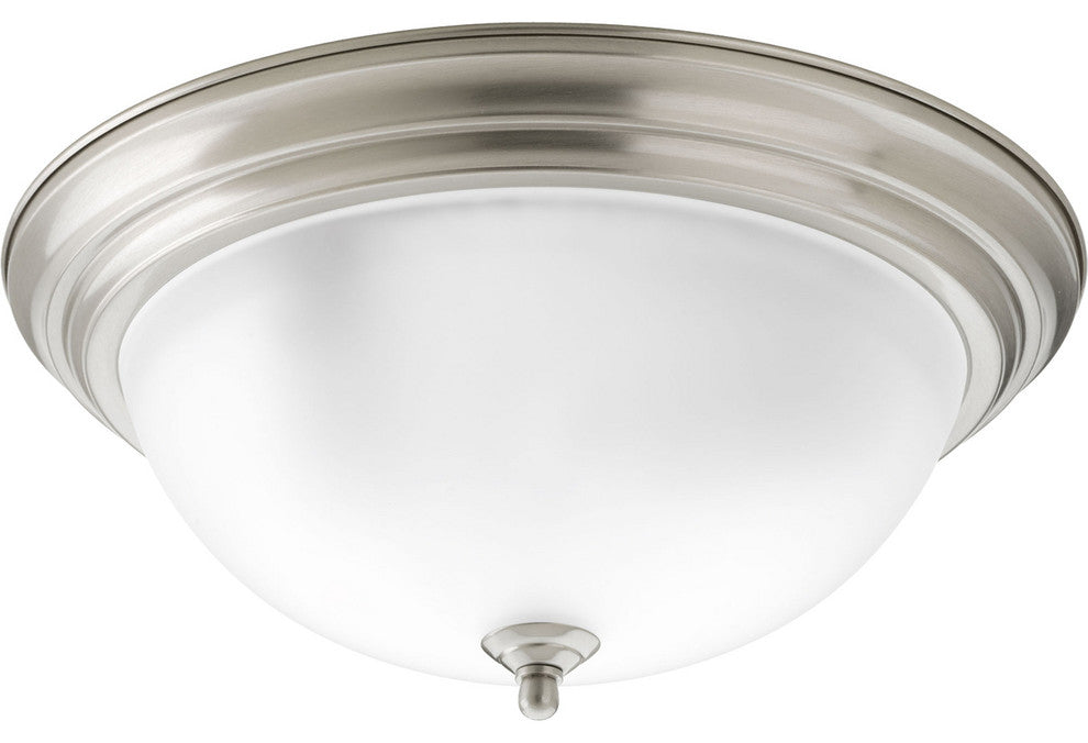 Progress Lighting 3-Light Close-To-Ceiling Etched Glass Bowl, Brushed Nickel