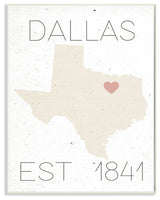 Dallas Est 1841, 10"x15", Wall Plaque Art