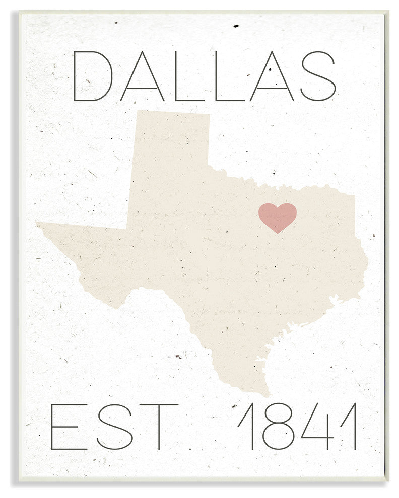 Dallas Est 1841, 10"x15", Wall Plaque Art
