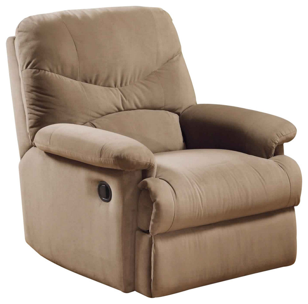Benzara BM280247 Deby 35" Motion Recliner Chair, Soft Microfiber Seat, Brown