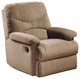 Benzara BM280247 Deby 35" Motion Recliner Chair, Soft Microfiber Seat, Brown