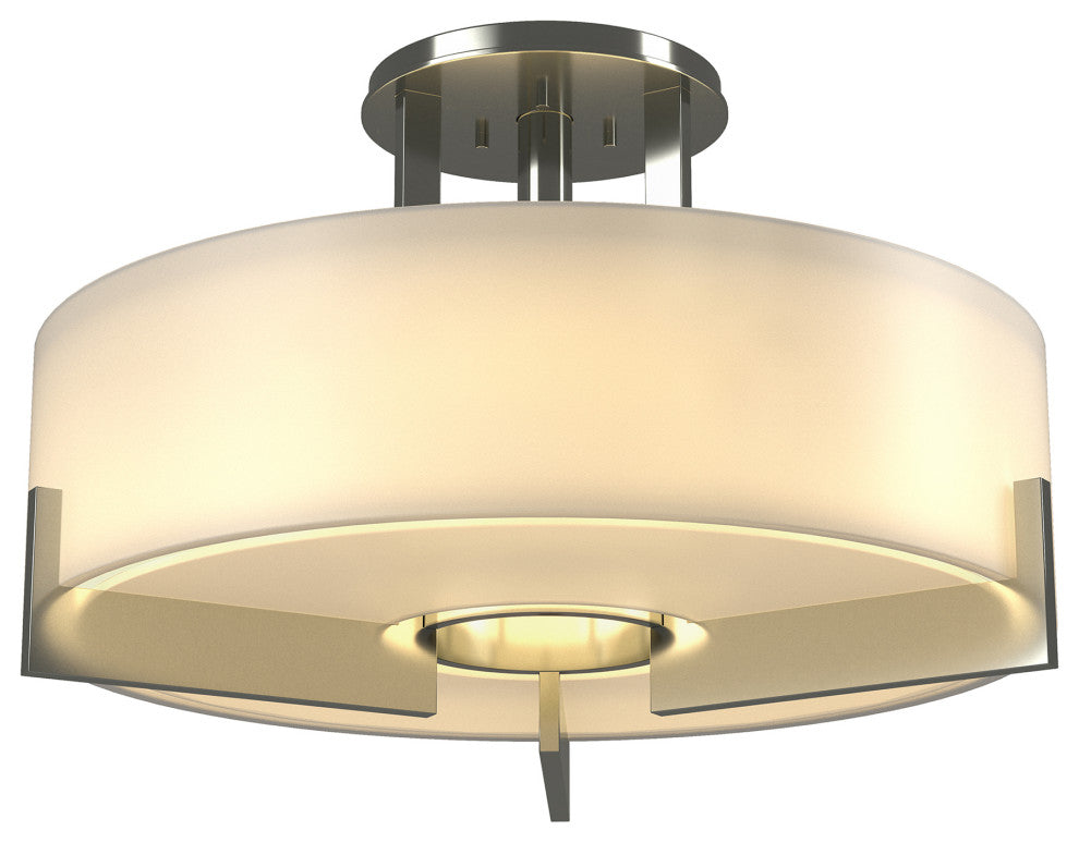Axis Semi-Flush, Sterling Finish, Opal Glass