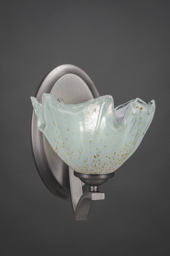 Zilo Wall Sconce, Graphite, 7" Gold Ice Glass