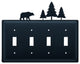 Bear and Pine Trees Quadruple Switch Cover